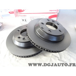 Jeu 2 disques de frein arriere ventilé 330mm diametre Brembo 09.C884.11 pour audi Q7 porsche cayenne volkswagen touareg 