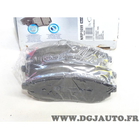 Jeu de 4 plaquettes de frein avant montage akebono Norauto NRP1699 pour daewoo chevrolet kalos aveo spark 