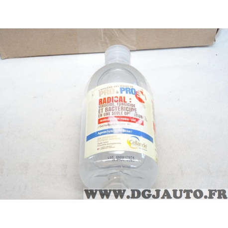 Flacon 500ML virucide fongicide bactericide gel mains antiseptie DLU 05/2023 Cellande 200417874 