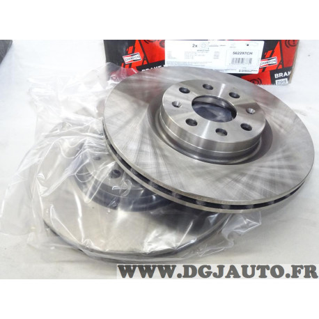 Jeu 2 disques de frein avant ventilé 284mm diametre Champion 562297CH pour fiat doblo 1 2 I II grande punto evo opel corsa D E a