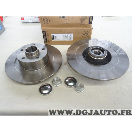 Jeu 2 disques de frein arriere plein 300mm diametre avec roulement de roue bande ABS Norauto NDL0016 pour renault laguna 2 II 