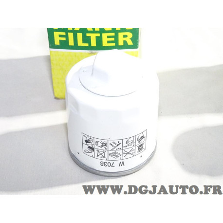 Filtre à huile moteur Mann filter W7038 pour ford transit V363 2.0 ecoblue partir de 2013 