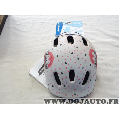 Casque de velo trottinette enfant bébé taille XXS 44-48cm Polisport 8740200048 blanc et rose 