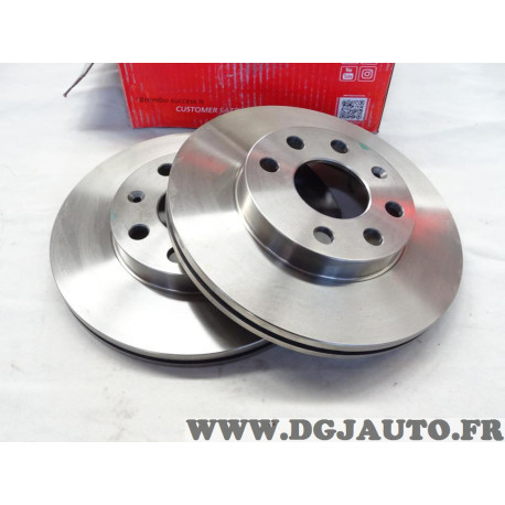 Jeu 2 disques de frein avant ventilé 240mm diametre Brembo 09.8635.10 pour opel corsa C 