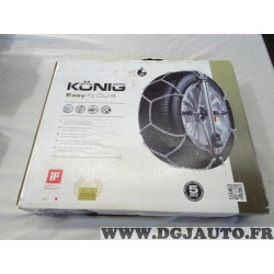 Jeu 2 chaines neige Konig N°050 easy-fit CU-9 pour pneu roue jante 165/80/13 155/80/14 175/70/13 165/70/14 155/70/15 185/65/13 1