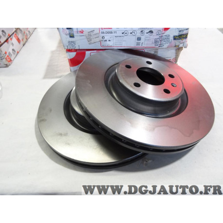 Jeu 2 disques de frein avant ventilé 338mm diametre Brembo 09.D059.11 pour audi A4 A5 A6 A7 Q5 