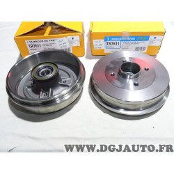 Lot 2 tambours de frein arriere avec roulement de roue MGA TR7611 pour renault 19 R19 megane 1 twingo 1 clio 2 II dacia logan sa