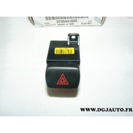 Bouton commande feux de detresse warning 735441030 pour fiat bravo 2 partir 2007