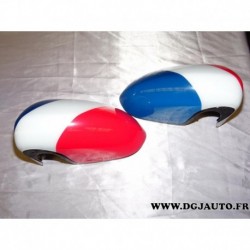 Paire coque de retroviseur bleu blanc rouge modele expo 13350803 pour opel corsa D