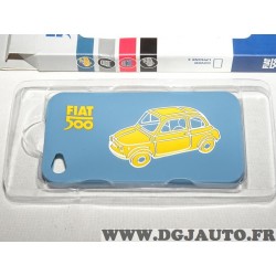 Coque protection souple bleu jaune fiat 500 50907468 pour iphone 4 IV