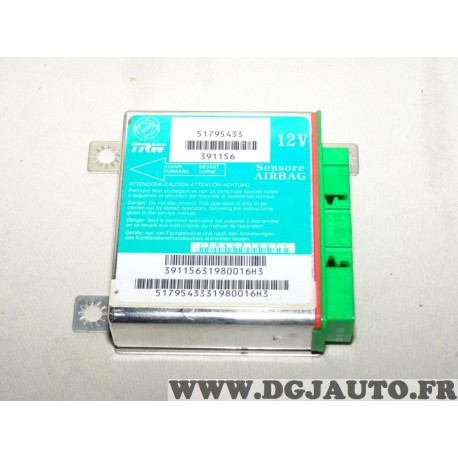 Centrale airbag boitier electronique 51795433 pour fiat grande punto dont abarth avec airbag lateral de 2005 à 2009