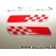 Paire baguettes moulure laterale drapeau damier rouge 50901679 pour fiat 500 partir de 2007