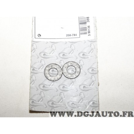 Blister 2 rondelles fixation tuyau echappement Bosal 258784 pour divers véhicules fiat alfa romeo lancia citroen peugeot mercede