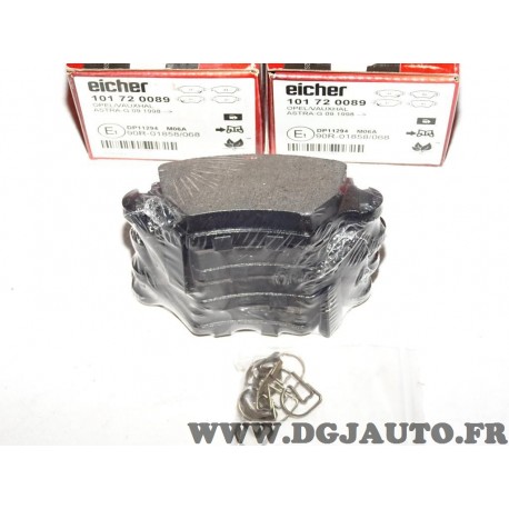 Jeux 4 plaquettes de frein arriere montage bosch Eicher 101720089 pour opel astra G zafira A 