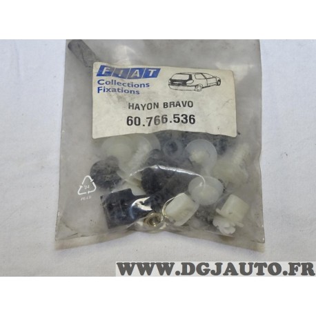 Kit agrafes fixation hayon de coffre arriere Fiat 60766536 pour fiat bravo 