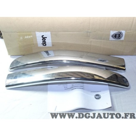 Paire baguettes chrome moulure angle parechocs pare-chocs avant Fiat 50901686 pour fiat 500 et 500C 