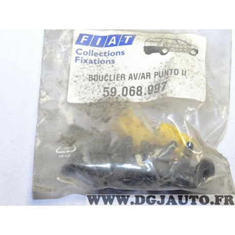 Pack agrafes attache fixation parechocs pare-chocs avant arriere Fiat 59068997 pour fiat punto 2 II 