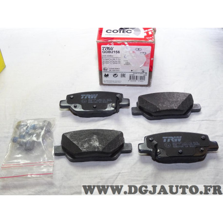 Jeux 4 plaquettes de frein arriere montage lucas TRW GDB2156 pour fiat tipo 2 II partir de 2015 