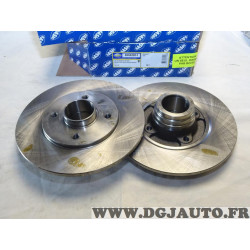 Paire disques de frein arriere plein sans roulement de roue 238mm diametre Sasic 4004287J pour renault clio 1 I 