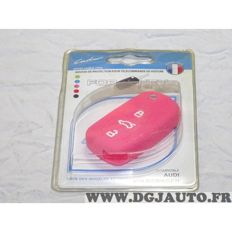 Housse rose coque de clé télécommande Cadox 790013F S-AUD304S pour audi volkswagen seat skoda 