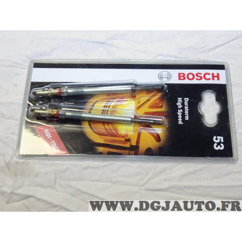 Blister 2 bougies de prechauffe Bosch N°53 0250404901 pour citroen C3 C4 C5  DS3 DS4 DS5 jumpy 2 II berlingo 2 II ford B-max Bmax, au meilleur prix  10.08 sur DGJAUTO