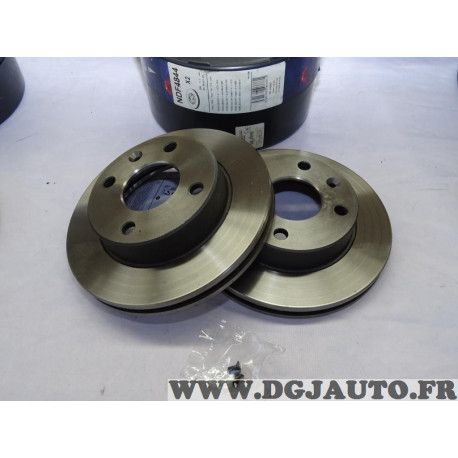 Paire disques de frein avant 239mm diametre ventilé Norauto NDF4844 pour ford escort 3 4 III IV orion 1 de 1986 à 1990 