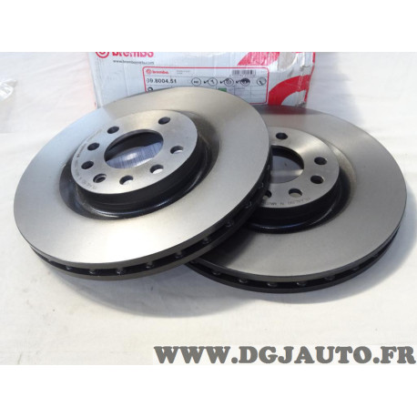 Jeu 2 disques de frein avant ventilé 305mm diametre Brembo 09.8004.51 pour opel corsa D 1.6 turbo 