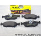 Jeu 4 plaquettes de frein avant montage teves Textar 2532301 pour fiat 500 panda 3 III lancia ypsilon 