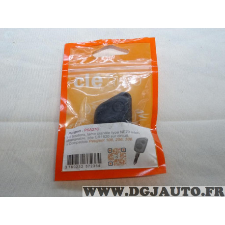 Clé vierge à tailler télécommande modele 2 boutons Cle auto PSA27C pour peugeot 106 206 