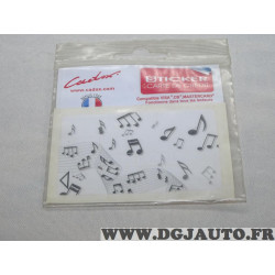 Autocollant sticker decoration note de musique carte bleue Cadox 140015 