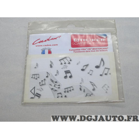 Autocollant sticker decoration note de musique carte bleue Cadox 140015 