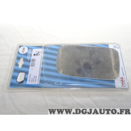 Vitre miroir glace de retroviseur avant droit MAD N°3168 537129 pour volkswagen polo de 1994 à 2000 