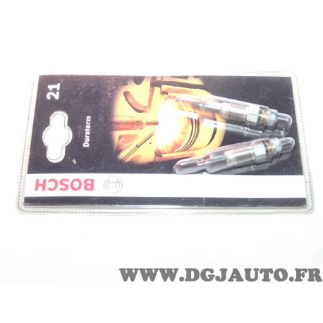 Blister 2 bougies de prechauffe duraterm Bosch 21 0250201941 pour audi 80 90 100 seat cordoba ibiza terra toledo skoda felicia v