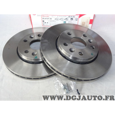 Jeu 2 disques de frein avant ventilé 280mm diametre Brembo 09.A727.20 pour renault megane 2 II kangoo 2 II mercedes citan W415 