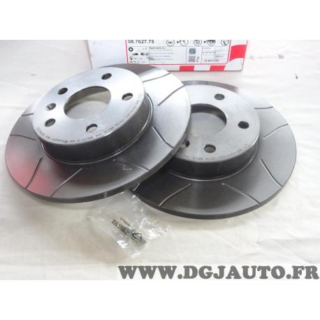 Jeu 2 disques de frein arriere plein 264mm diametre Brembo 08762775 pour opel astra G H zafira A B corsa C combo C meriva A 