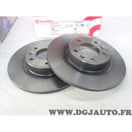 Jeu 2 disques de frein arriere plein 290mm diametre Brembo 08A61511 pour peugeot 508 dont SW 