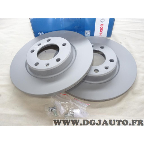 Jeu 2 disques de frein arriere plein 268mm diametre Bosch BD2163 0986479C24 pour citroen C4 picasso dont spacetourer berlingo 3 