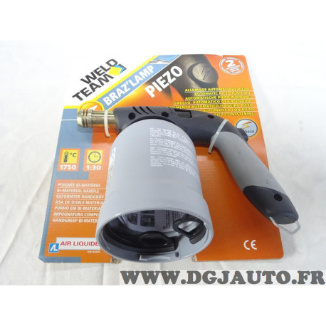 Lampe à souder et à braser Air liquide W000269740 weld team braz lamp 1750°C allumage automatique poignée bi-matières 