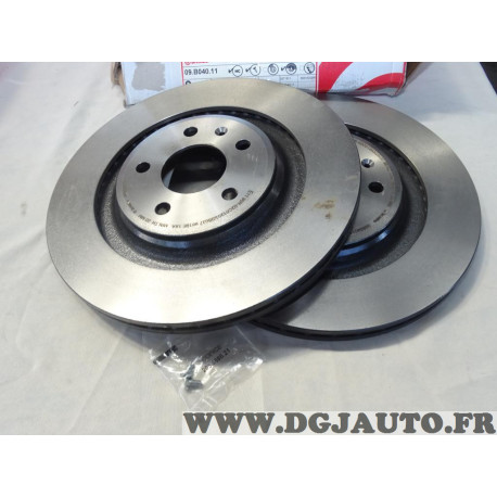 Jeu 2 disques de frein arriere ventilé 330mm diametre Brembo 09.B040.11 pour audi A4 A5 Q5 B8 