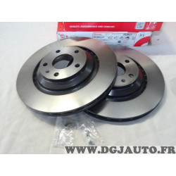 Jeu 2 disques de frein arriere ventilé 330mm diametre Brembo 09.8842.21 pour audi A6 C6 