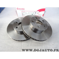 Jeu 2 disques de frein avant 255mm diametre ventilé Brembo 09.A713.14 pour toyota prius 2 II XW20